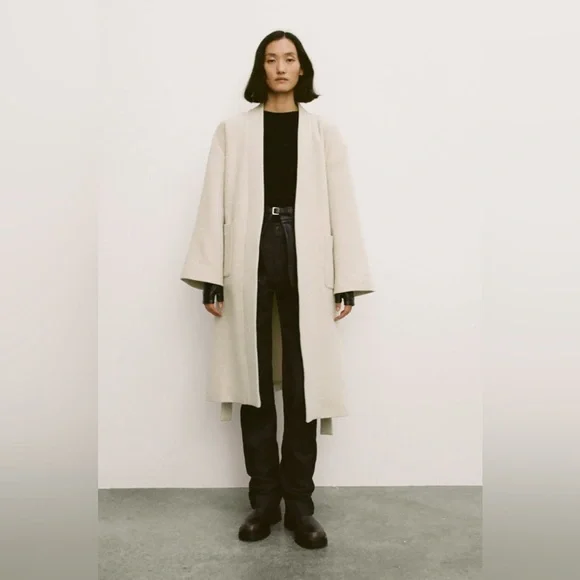 MANTECO MINIMALIST COAT WITH WOOL ZW COLLECTION - Picture 4 of 11